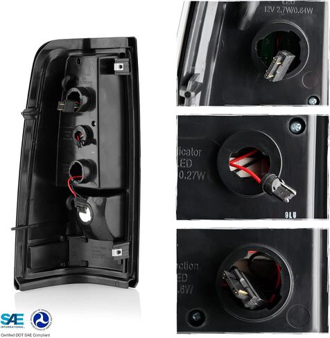 AKKON - Fits 2003-2006 Chevy Silverado 1500/2500/3500/1500HD/2500HD 2007 Classic [C-Tube] Black Tail Lights Brake Lamp Fleetside in Saudi Arabia