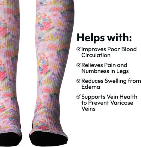 Viasox Compression Socks for Women and Men, Knee High Socks 12-15 mmhg Circulation Support for Flight, Travel, Daily in Kuwait