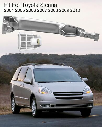 Sliding Door Handle Rear Left or Right Side Fit for Toyota Sienna 2004 2005 2006 2007 2008 2009 2010, Replace 69213-08020 69227-08040 Silver in Saudi Arabia