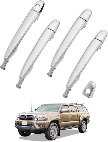 Exterior Door Handle Set Chrome (4PCS), Compatible with 2003-2017 Toyota Camry/Tacoma/Sienna/4Runner/Avalon/Highlander, Lexus GX470/RX330/RX350/RX400h Base, Front & Rear Left & Right, OE# 69211AE010 in Saudi Arabia