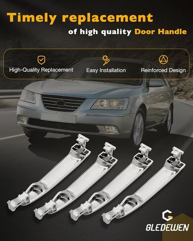 Exterior Door Handle Set Chrome (4PCS), Compatible with 2003-2017 Toyota Camry/Tacoma/Sienna/4Runner/Avalon/Highlander, Lexus GX470/RX330/RX350/RX400h Base, Front & Rear Left & Right, OE# 69211AE010 in Saudi Arabia