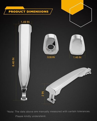 Exterior Door Handle Set Chrome (4PCS), Compatible with 2003-2017 Toyota Camry/Tacoma/Sienna/4Runner/Avalon/Highlander, Lexus GX470/RX330/RX350/RX400h Base, Front & Rear Left & Right, OE# 69211AE010 in Saudi Arabia