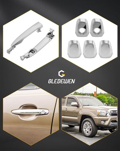Exterior Door Handle Set Chrome (4PCS), Compatible with 2003-2017 Toyota Camry/Tacoma/Sienna/4Runner/Avalon/Highlander, Lexus GX470/RX330/RX350/RX400h Base, Front & Rear Left & Right, OE# 69211AE010 in Saudi Arabia