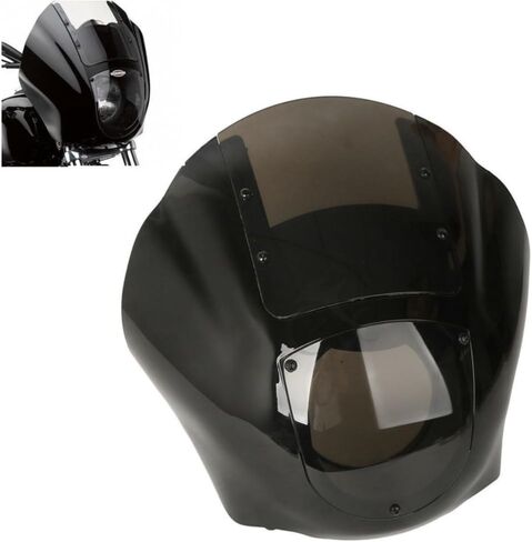 Quarter Fairing Smoke Windshield 49mm Clamps Fits -(Black) -(ABS plastic body and windshield) Easy to install in Saudi Arabia