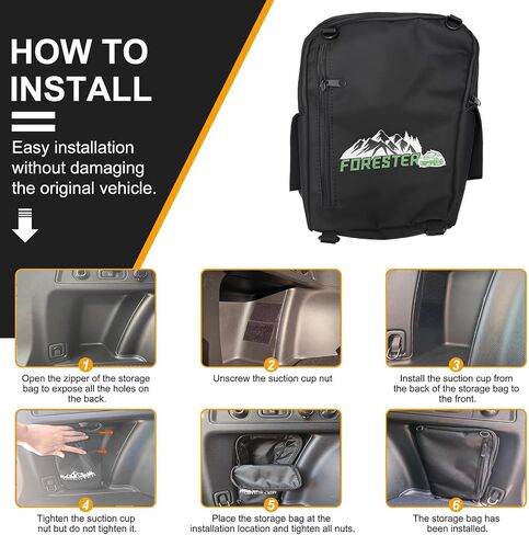 Trunk Organizer Pocket,Trunk Cubby Storage bag For Subaru Forester SK 2019-2025,Accessories Multifunction Trunk Side Cubby Storage Bag, Black, 1 pc(Left side/Driver's Side) in Saudi Arabia