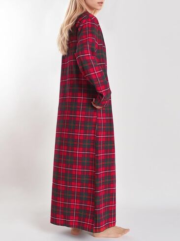 Latuza Women's Button Down Flannel Nightgown Long Sleeve Full Length in Saudi Arabia