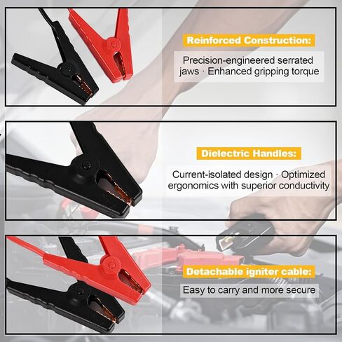 جهاز Jump Starter متوافق مع أدوات Dewalt 20V - كابل Jump Starter 11AWG عالي التحمل (1.2 قدم)، معزز بطارية السيارة باستخدام بطاريات أدوات الطاقة (البطارية غير متضمنة) in Saudi Arabia