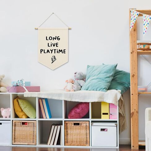 Long Live Playtime Boys Kids Room Decor, Playroom Banner Canvas, Nursery Rustic Wall Hanging Frame Decor Art Pennant Flag for Toddler Room Preschool Dorm Little Boy 11x15in in Saudi Arabia