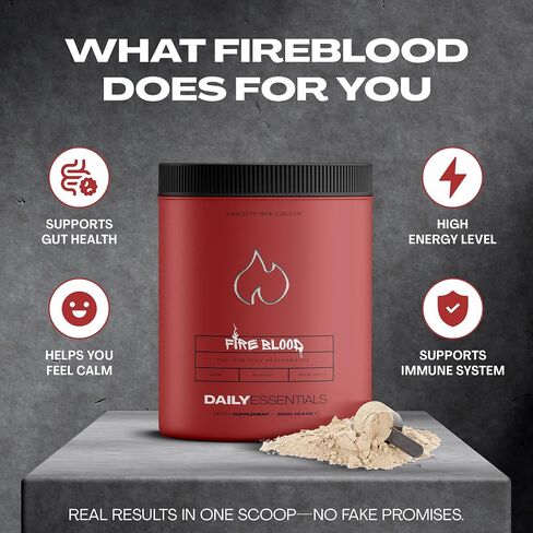 The Fireblood Supplements, Multivitamins, Multi-Mineral, Amino Acid Organic Blend | multivitamin for Men, K2 Vitamin | Boost Masculinity, Boost Energy, Heart Health | 300g Bottle, 30 Day Supply in Saudi Arabia