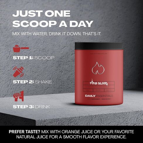 The Fireblood Supplements, Multivitamins, Multi-Mineral, Amino Acid Organic Blend | multivitamin for Men, K2 Vitamin | Boost Masculinity, Boost Energy, Heart Health | 300g Bottle, 30 Day Supply in Saudi Arabia