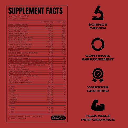 The Fireblood Supplements, Multivitamins, Multi-Mineral, Amino Acid Organic Blend | multivitamin for Men, K2 Vitamin | Boost Masculinity, Boost Energy, Heart Health | 300g Bottle, 30 Day Supply in Saudi Arabia