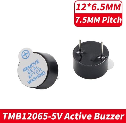 10PCS/lot DC5V 12065 Active Alarm Buzzer Dimension12x6.5MM Continuous Buzzer Alarm Pin Pitch 7.5 MM 85dB 2700HZ in Saudi Arabia