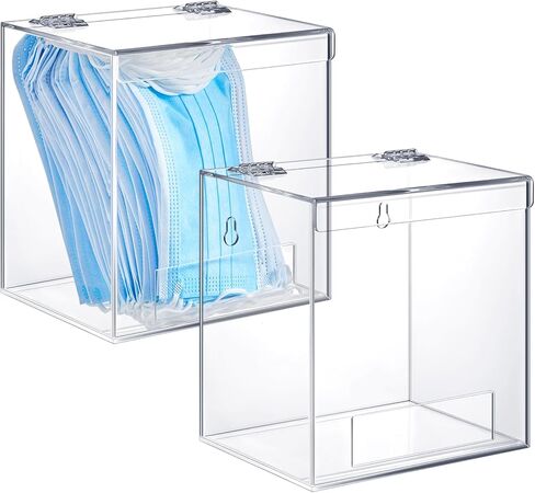 Kathfly 4 Pcs Acrylic Dispenser Wall Mount 6.9 x 6.7 x 5 Inch Beard Net Hair Net Holder Clear Acrylic Holder for Shoe Cover Glove in Kuwait