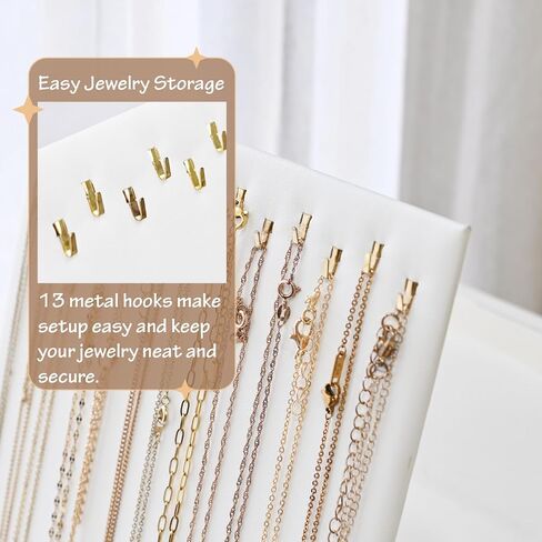 MOOCA 2 Pcs Set Lightweight Premium Black Velvet Chain Display with Easel Necklace Display Stand, Jewelry Storage Holder for Chain, 7 5/8 W x 14 1/8 H in, Black Velvet in Kuwait