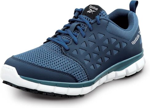 حذاء عمل Reebok Work Sublite Cushion Work، للرجال، كحلي، نمط رياضي، مقاوم للانزلاق MaxTrax، حذاء عمل ناعم عند الأصابع in Kuwait
