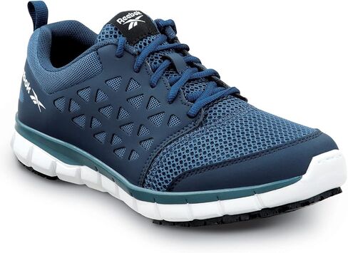 حذاء عمل Reebok Work Sublite Cushion Work، للرجال، كحلي، نمط رياضي، مقاوم للانزلاق MaxTrax، حذاء عمل ناعم عند الأصابع in Kuwait