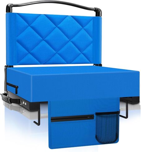 1pcs Stadium Seats with Back Support Cushion, Folding Stadium Seats for Bleachers Hold up 400lbs, Wide Bleacher Seat with Shoulder Strap & Handle Perfect for Sports Events in Saudi Arabia