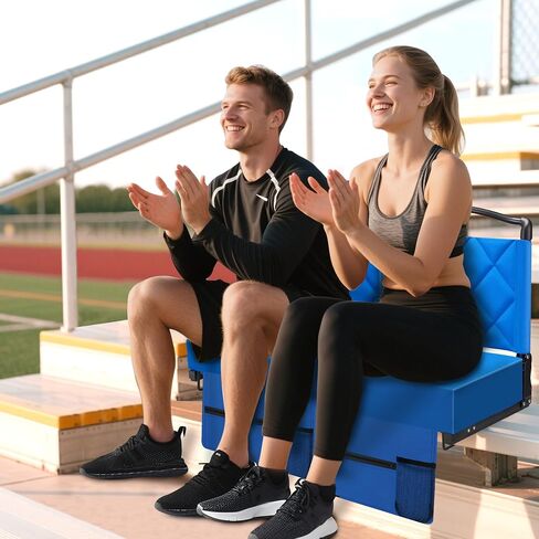1pcs Stadium Seats with Back Support Cushion, Folding Stadium Seats for Bleachers Hold up 400lbs, Wide Bleacher Seat with Shoulder Strap & Handle Perfect for Sports Events in Saudi Arabia