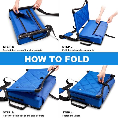 1pcs Stadium Seats with Back Support Cushion, Folding Stadium Seats for Bleachers Hold up 400lbs, Wide Bleacher Seat with Shoulder Strap & Handle Perfect for Sports Events in Saudi Arabia