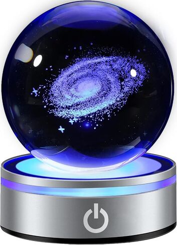 3D Solar System Crystal Ball with LED Colorful Lighting Touch Base, Solar System Model Decor Science Astronomy Gifts God Bless The World Easter Religious Space Gifts Decor in Saudi Arabia