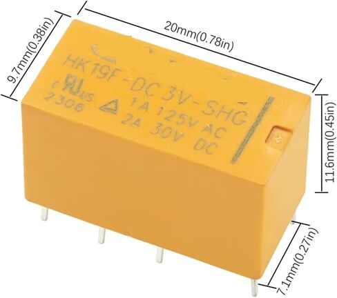 مرحل HK19F-DC3V-SHG HK19F-DC5V-SHG HK19F-DC12V-SHG HK19F-DC24V-SHG HK19F-DC24V-SHG HK19F 3V ​​5V 9V 12V 24V 8PIN 2A مرحلات (3 قطع، 9 فولت HK19F-DC9V-SHG) in Saudi Arabia