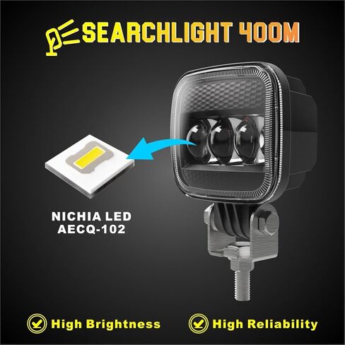 STARCLUSTER- 4 Inch, 1lux/400m, 24.3W Off Road LED Pods light, Nichia LED 270 Inside, Waterproof & Shockproof, For Trucks, Automotive, Tractors, Boats- YS00-WL04-00560 (Right/Left 2.5°, Up/Down 1.5°) in Saudi Arabia