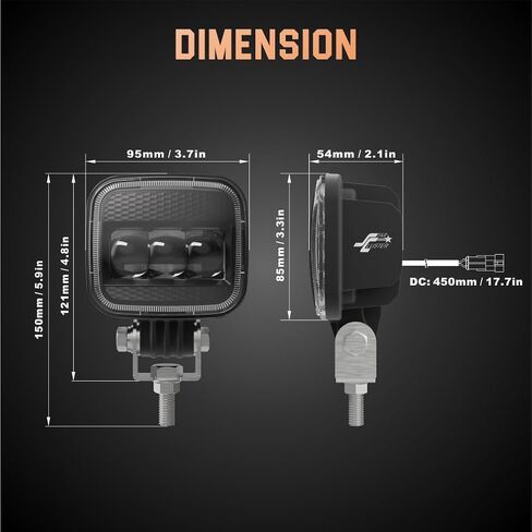 STARCLUSTER- 4 Inch, 1lux/400m, 24.3W Off Road LED Pods light, Nichia LED 270 Inside, Waterproof & Shockproof, For Trucks, Automotive, Tractors, Boats- YS00-WL04-00560 (Right/Left 2.5°, Up/Down 1.5°) in Saudi Arabia