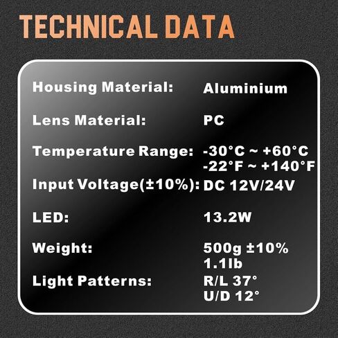 STARCLUSTER- 4 بوصة، 1 لوكس/400 متر، 24.3 وات مصابيح LED للطرق الوعرة، Nichia LED 270 من الداخل، مقاوم للماء والصدمات، للشاحنات والسيارات والجرارات والقوارب- YS00-WL04-00560 (يمين/يسار 2.5 درجة، أعلى/أسفل 1.5 درجة) in Kuwait