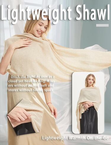 Luxury Cashmere Shawl and Wrap for Women, All-Season Pashmina Scarf Travel Blanket Large Cashmere Wool Blend Shawl in Saudi Arabia