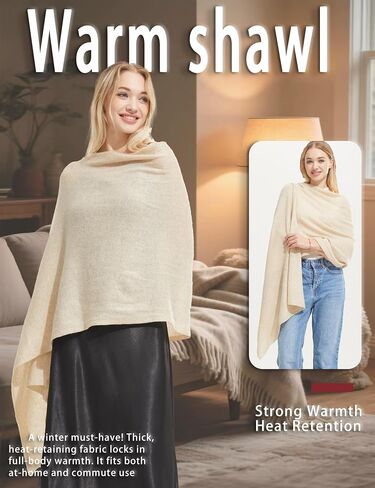 Luxury Cashmere Shawl and Wrap for Women, All-Season Pashmina Scarf Travel Blanket Large Cashmere Wool Blend Shawl in Saudi Arabia