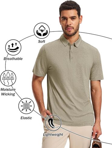 MAGCOMSEN Men's Polo Shirts Short Sleeve Moisture Wicking Lightweight Athletic Casual Collared Golf Shirt in Saudi Arabia