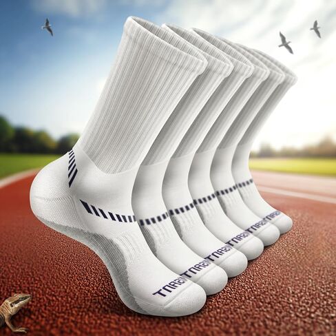Sports Socks for Men 6Pairs, Athletic Crew Socks Cushioned For Men Excercise Running-Arch Support in Saudi Arabia