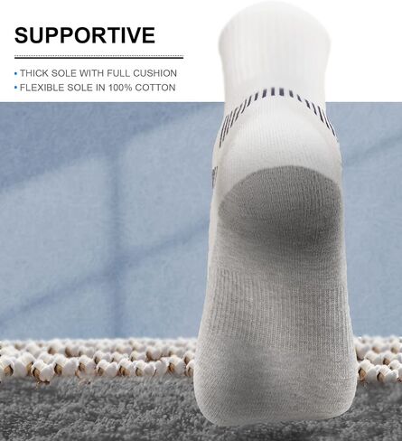 Sports Socks for Men 6Pairs, Athletic Crew Socks Cushioned For Men Excercise Running-Arch Support in Saudi Arabia