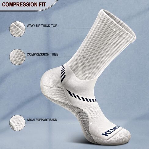 Sports Socks for Men 6Pairs, Athletic Crew Socks Cushioned For Men Excercise Running-Arch Support in Saudi Arabia