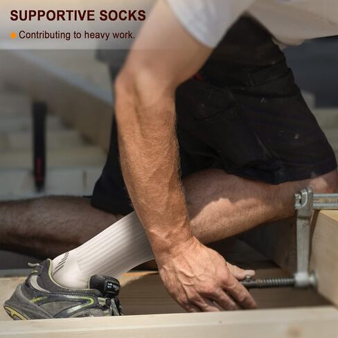 Sports Socks for Men 6Pairs, Athletic Crew Socks Cushioned For Men Excercise Running-Arch Support in Saudi Arabia