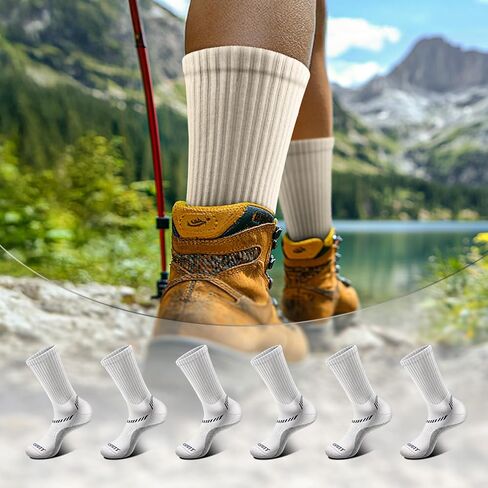Sports Socks for Men 6Pairs, Athletic Crew Socks Cushioned For Men Excercise Running-Arch Support in Saudi Arabia
