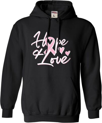 Go All Out Hope & Love Breast Cancer Awareness Mens Women Sweatshirt Hoodie in Saudi Arabia