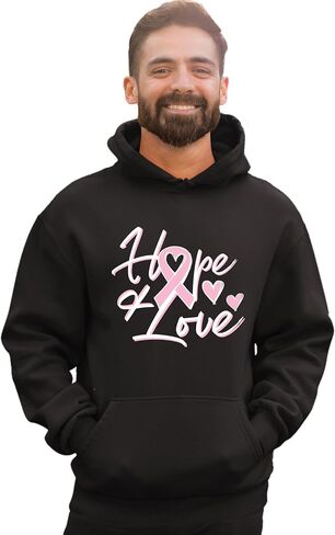 Go All Out Hope & Love Breast Cancer Awareness Mens Women Sweatshirt Hoodie in Saudi Arabia