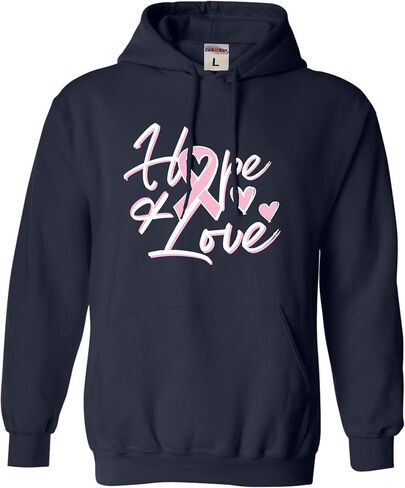 Go All Out Hope & Love Breast Cancer Awareness Mens Women Sweatshirt Hoodie in Saudi Arabia