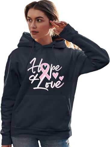 Go All Out Hope & Love Breast Cancer Awareness Mens Women Sweatshirt Hoodie in Saudi Arabia