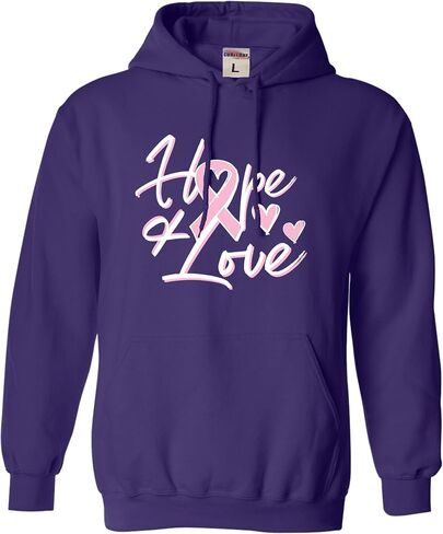 Go All Out Hope & Love Breast Cancer Awareness Mens Women Sweatshirt Hoodie in Saudi Arabia