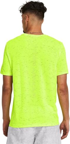 Under Armour - تي شيرت رجالي شبكي بدون خياطة، لون أصفر/أسود (731)، المقاس: كبير in Saudi Arabia