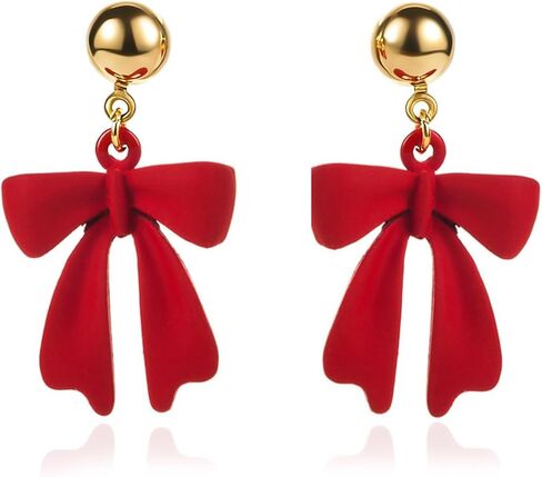 Bow Earrings for Women Sparkly Rhinestone Bow Earrings Red Earrings for Women Pearl Bow Earrings Womens Gifts for Valentines Day in Kuwait