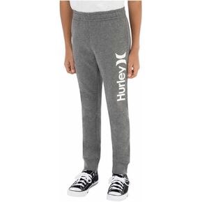 Hurley Boys' Little Fleece Jogger Pants, Light Heather Gray, X-Large in Saudi Arabia