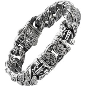 Vintage Cross Men Bracelet Stainless Steel Men's link Bracelet Silver 8.66 Inches Retro Punk Style Mens Jewelry in Kuwait