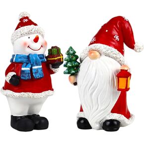 عيد الميلاد جنوم التماثيل 2 قطعة عيد الميلاد ثلج الديكور داخلي الراتنج تحصيل تمثال لطيف عطلة زخرفة للمنزل الجدول in Kuwait