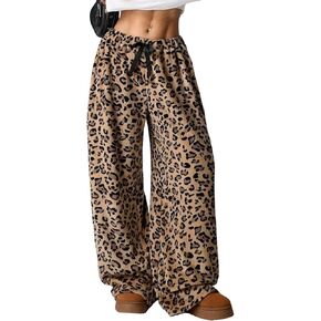 Wyeysyt Women Fuzzy Pajama Pants Plush Elastic Waist Wide Leg Leopard Pants Pj Bottoms Lounge Fluffy Pants in Kuwait