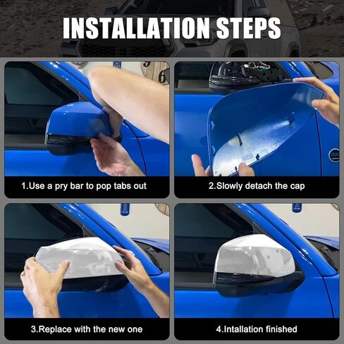 Black Direct Replacement Side Mirror Covers Caps for 2020-2024 Toyota Highlander, 2024 Toyota Grand Highlander and 2022-2024 Toyota Corolla Cross (With Turn Signal Light Model) in Kuwait