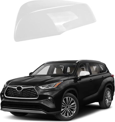 Black Direct Replacement Side Mirror Covers Caps for 2020-2024 Toyota Highlander, 2024 Toyota Grand Highlander and 2022-2024 Toyota Corolla Cross (With Turn Signal Light Model) in Kuwait