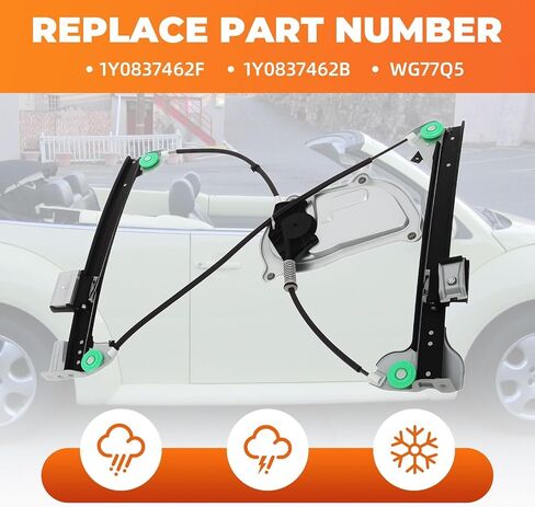 Power Window Regulator W/O Motor Front Right Passenger Side Compatible with Beetle Convertible 2003-2010 1Y0837462F 1Y0837462B WG77Q5 in Saudi Arabia